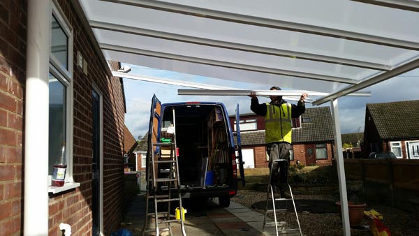 Fitting a lean-to carport