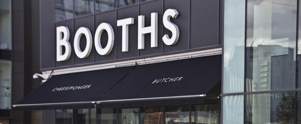 Booths branded shop awning