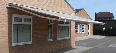 retractable awning for school