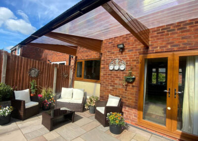 Brown Cantilever Canopy for Patio