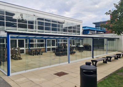 Curved Canopy with Glass Doors