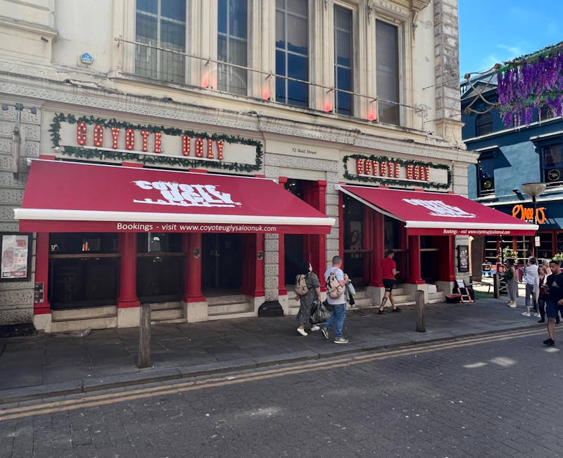 Coyote Ugly Bar Awning in Liverpool Coyote Ugly Bar Awning in Liverpool